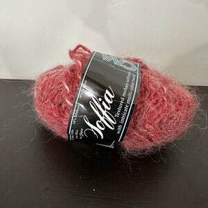 Soffia Wool Mohair Blend Yarn Colombia Red Pink #2271 Variegated 1 Cake